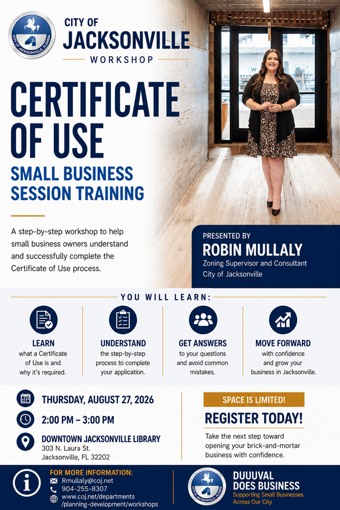 Certificate of Use Training flyer